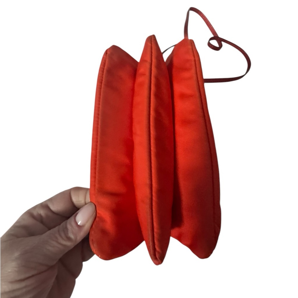 MZ Wallace Accordion Crossbody in Tomato Red. Worn. - Picture 2 of 14